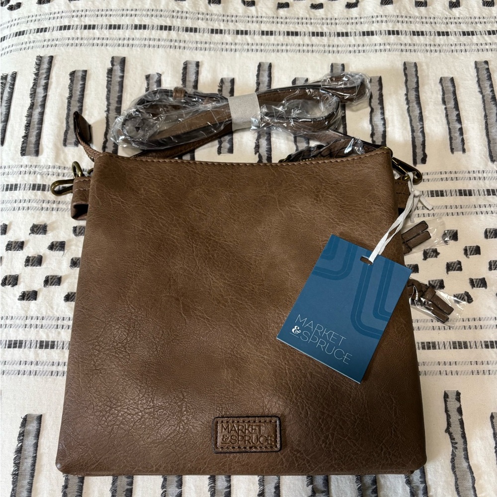 Market & Spruce Taupe Nora Crossbody Bag